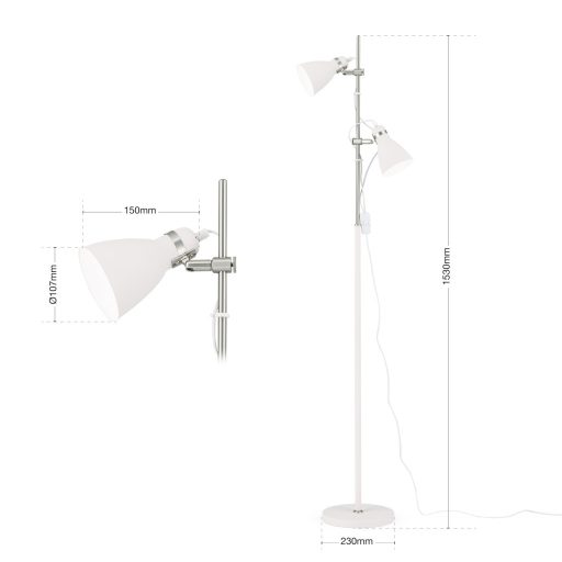 SCHOOL modern állólámpa 2xE27, fehér