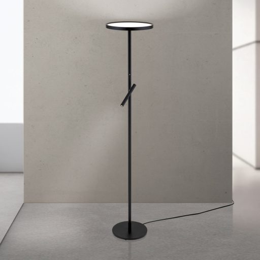 TEIDE modern LED állólámpa, matt fekete, 175 cm, 2700 K