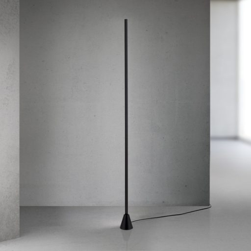 SOJLE modern LED állólámpa, fekete, 157 cm, 3000 K