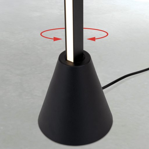 SOJLE modern LED állólámpa, fekete, 157 cm, 3000 K