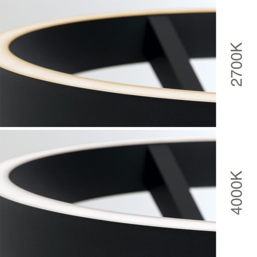 KOLK modern LED állólámpa, fekete, 180 cm, 2700–4000 K