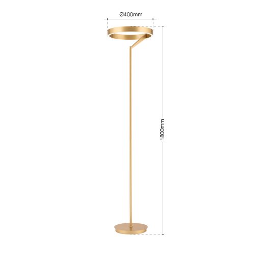 KOLK modern LED állólámpa, matt arany, 180 cm, 2700–4000 K