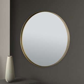 CARLO modern fali tükör, eloxált arany, Ø61 cm