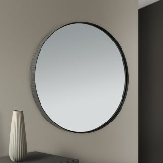 CARLO modern fali tükör, fekete, Ø61 cm