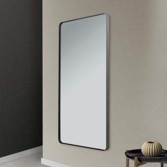 CARLO modern fali tükör, eloxált fekete, 152x76 cm