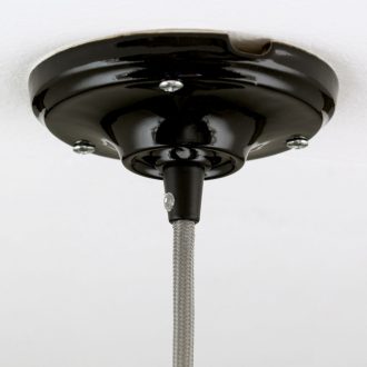 Mennyezetrózsa, kerámia, fekete