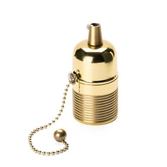 E27-es foglalat, fém, húzókapcsolóval