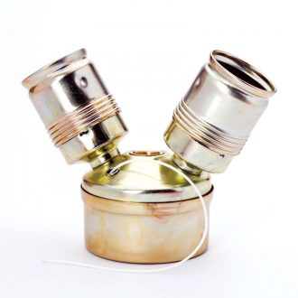 E27 foglalat állólámpához, 2xE27, réz