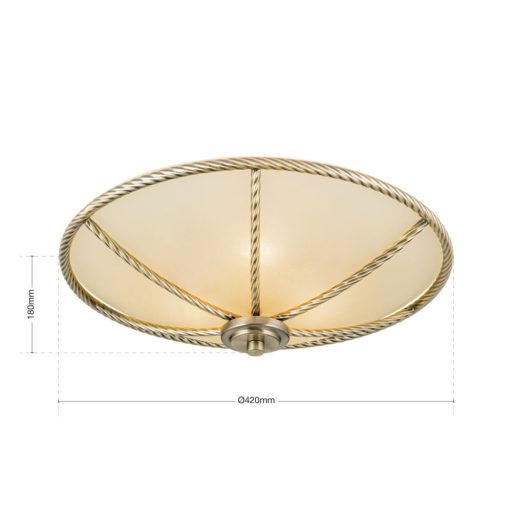 MAURO rusztikus mennyezeti lámpa 3xE27, patina 18 cm sárga