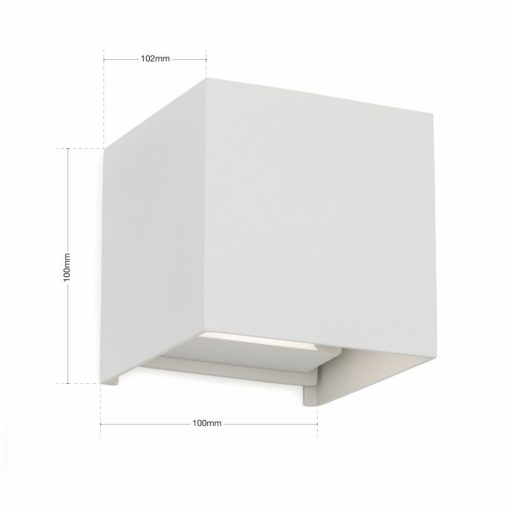 CUBE modern LED fali lámpa , matt fehér, 400lm