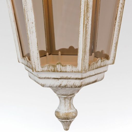 PUCHBERG klasszikus kültéri függőlámpa 1xE27, matt fehér/arany 45 cm