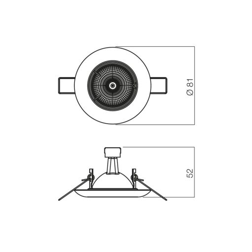 ELC 307 Einbaulampe, Messing, 11586