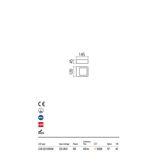 HIRO  Außen LED Wandleuchte Braun IP54 6W/3000K