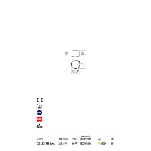 LOG kültéri fali lámpa, modern, szürke, direkt-indirekt fény