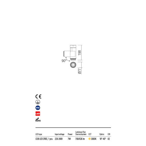 EAGLE kültéri fali lámpa, modern, szürke