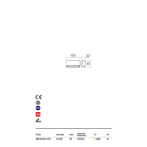 SAPO kültéri fali lámpa, modern, matt fehér, nagy méret