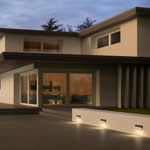 SAPO kültéri fali lámpa, modern, sötét szürke, nagy méret