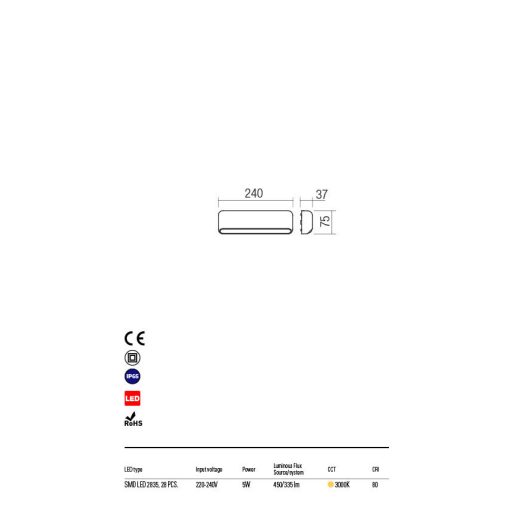 SAPO kültéri fali lámpa, modern, sötét szürke, kisméret