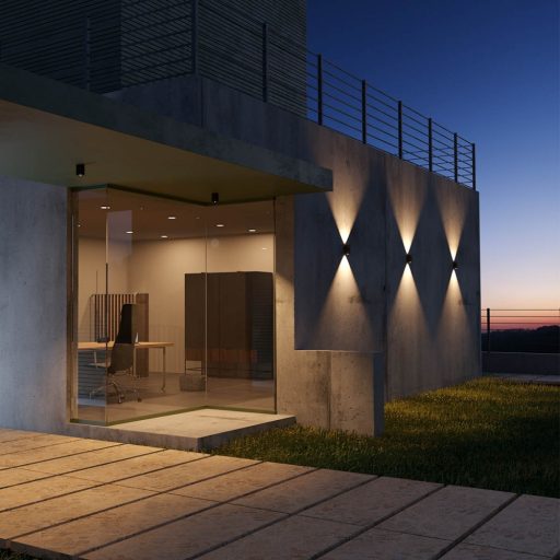 QUAD-kültéri-fali-lámpa-modern-sötét-szürke-matt-fekete-direkt-indirekt-fény