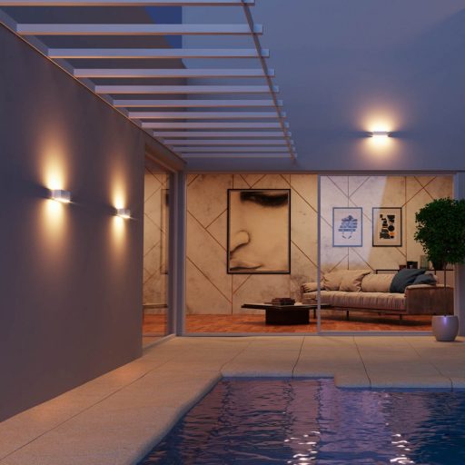 PLANIT kültéri fali lámpa, modern, szürke