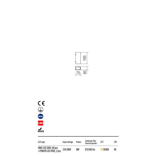 IVAR kültéri fali lámpa, modern, szürke