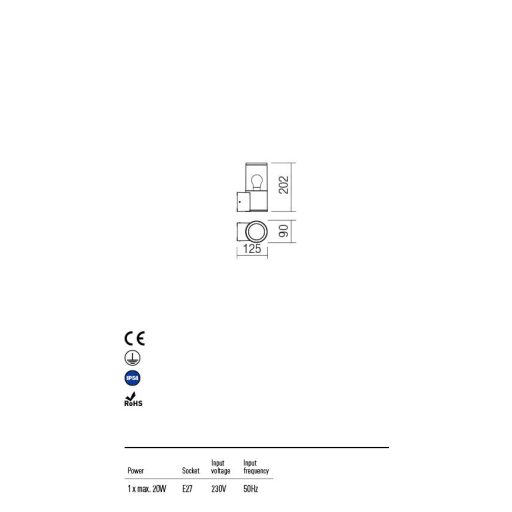 FRED kültéri fali lámpa, modern, szürke