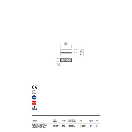 MITIC kültéri fali lámpa, modern, szürke