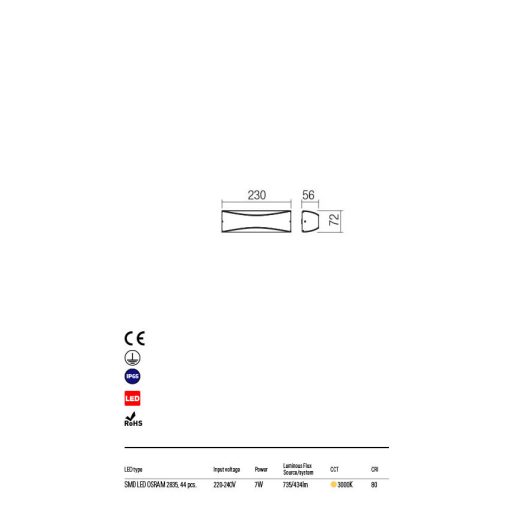 AXEL kültéri fali lámpa, modern, szürke