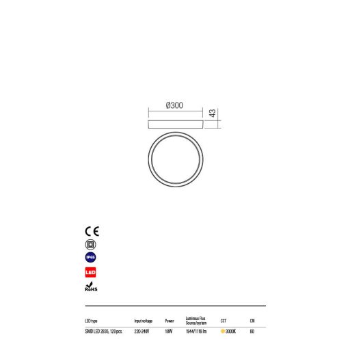 PONZA PL30 kültéri mennyezeti lámpa, modern, sötét szürke