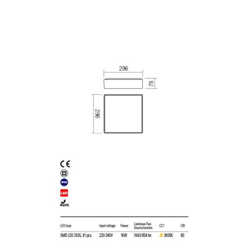 MARINA PL30 kültéri mennyezeti lámpa, modern, szürke