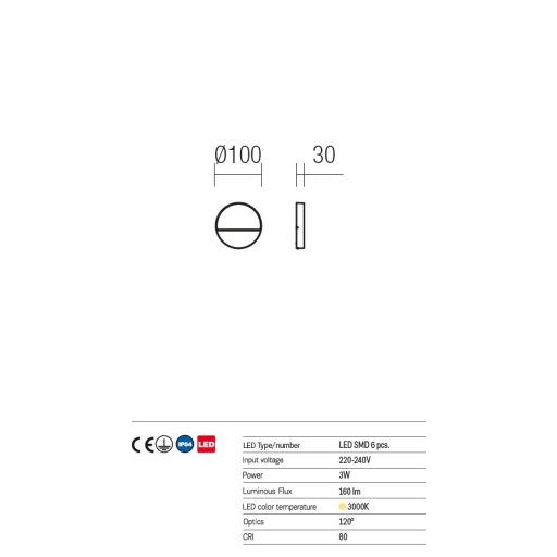 Even Außen LED Wandleuchte, Antrazit 10112