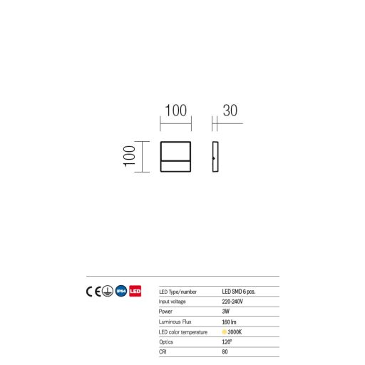 Even Außen LED Wandleuchte, Antrazit 10113