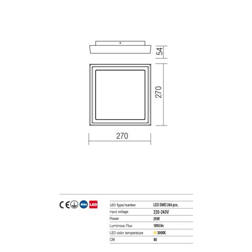 Bezel kültéri LED mennyezeti lámpa, fehér 10030