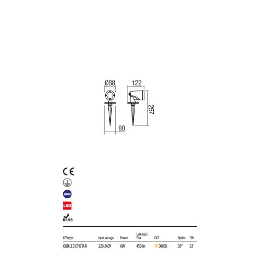 KIO  Außen LED  Lampe Antrazit IP65 6W/3000K