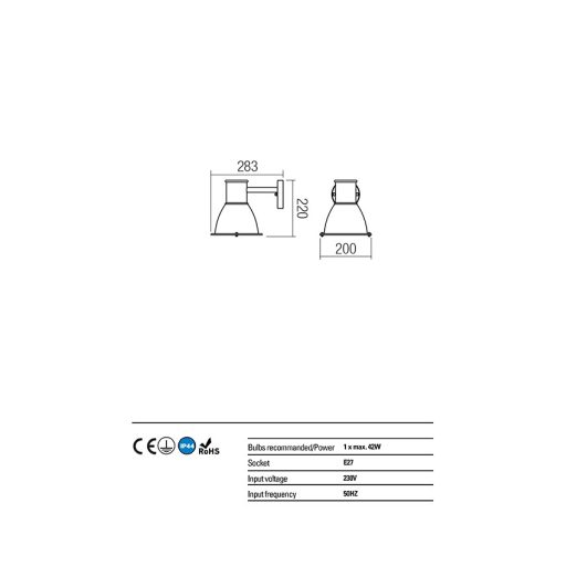 WORK Wandaußenleuchte,20 cm