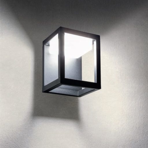 PIAZZO  Außen LED Wandleuchte schwarz matt IP54 10W/2900-3100K