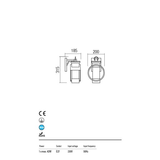 TONDO  Wandaußenleuchte Braun IP23 