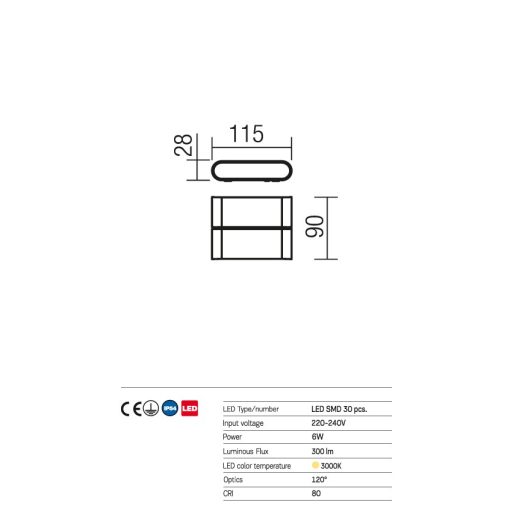 Pocket Außen LED Wandleuchte, weiß matt 10214