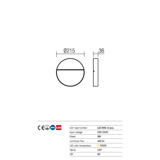 Even Außen LED Wandleuchte, Antrazit 10118