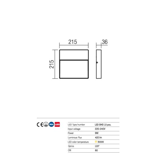 Even Außen LED Wandleuchte, Antrazit 10119