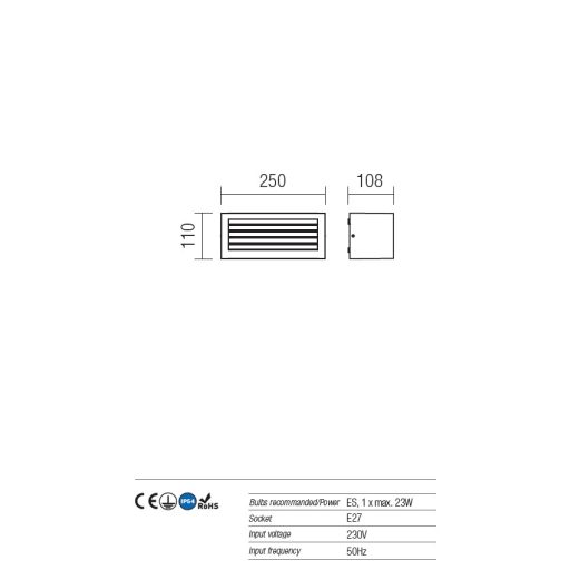 Brick kültéri mennyezeti lámpa, rozsda 10053