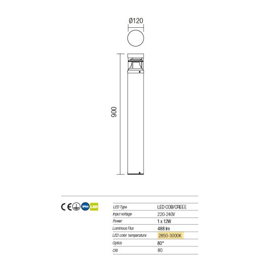 S155 Außen LED Stehlampe, Antrazit 10242