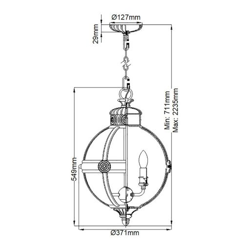 ADAMS függőlámpa  Ø 37 cm-es bronz