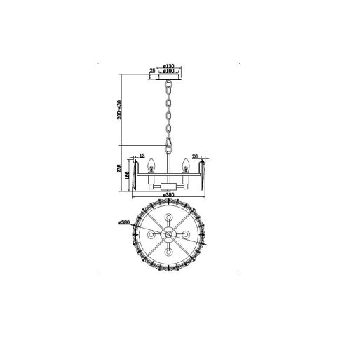 PUNTES kristály csillár, 4xE14, arany