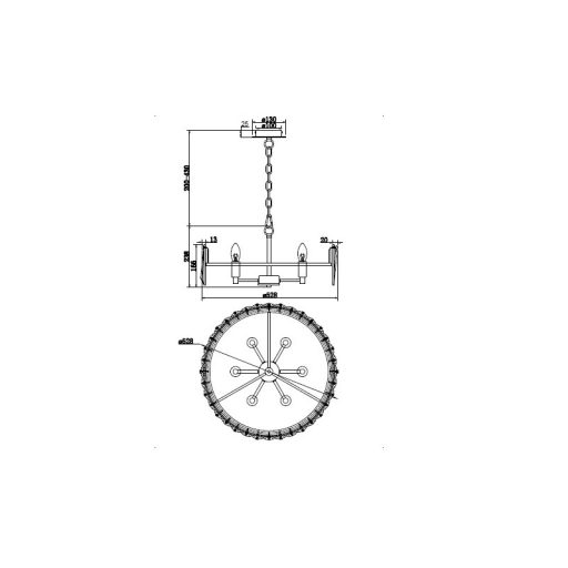 PUNTES kristály csillár, 6xE14, króm