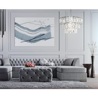 PUNTES kristály csillár, króm, 18xE14