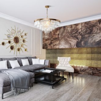 REVERO neoklasszikus kristály csillár, bronz, 12xE14