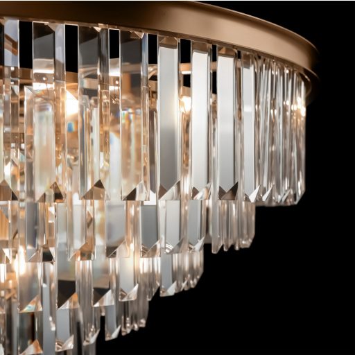 REVERO neoklasszikus kristály csillár, bronz, 16xE14