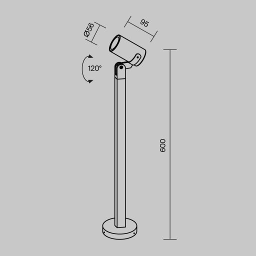 SCOPE fekete kültéri állólámpa, 60 cm magas