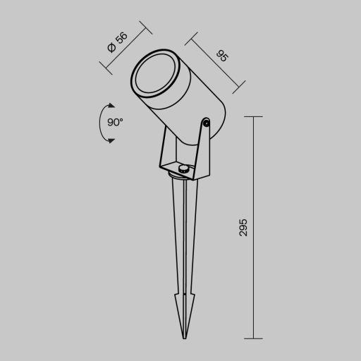 SCOPE fekete kültéri állólámpa, 29,5 cm magas